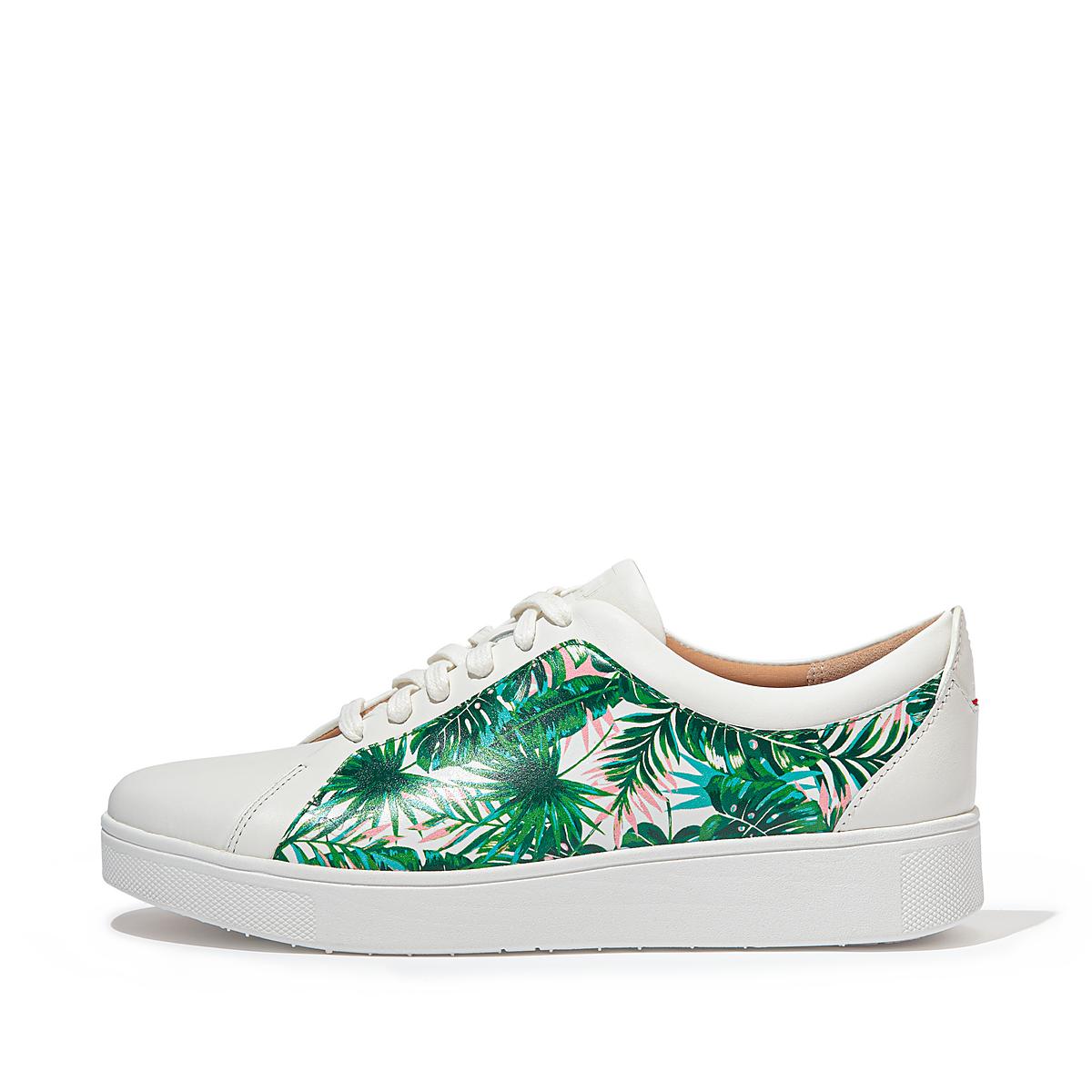 Fitflop RALLY Jungle-Print Leather Naisten Tennarit Valkoinen | KUR-163954