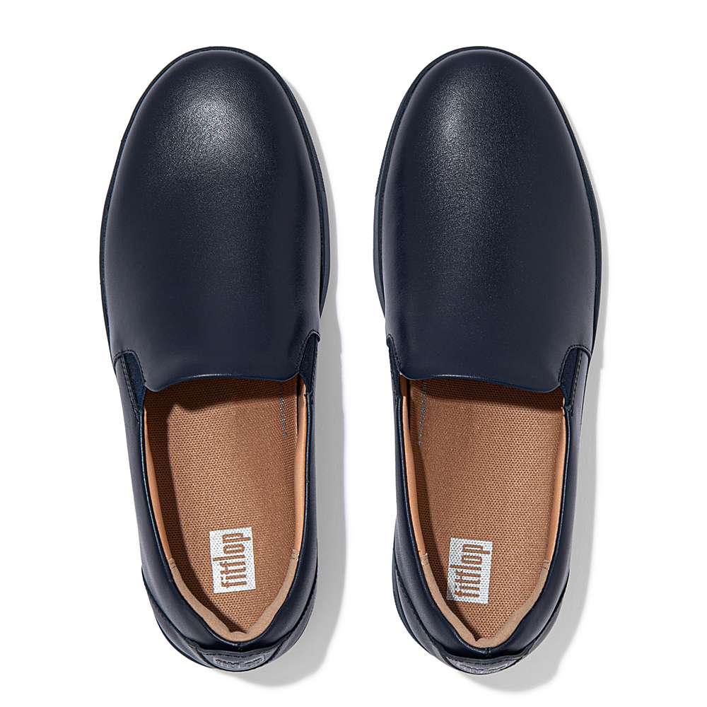 Fitflop RALLY Leather Slip-On Skate Naisten Tennarit Laivastonsininen | FYI-491876