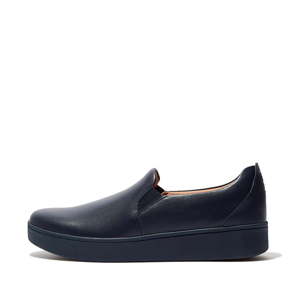 Fitflop RALLY Leather Slip-On Skate Naisten Tennarit Laivastonsininen | FYI-491876