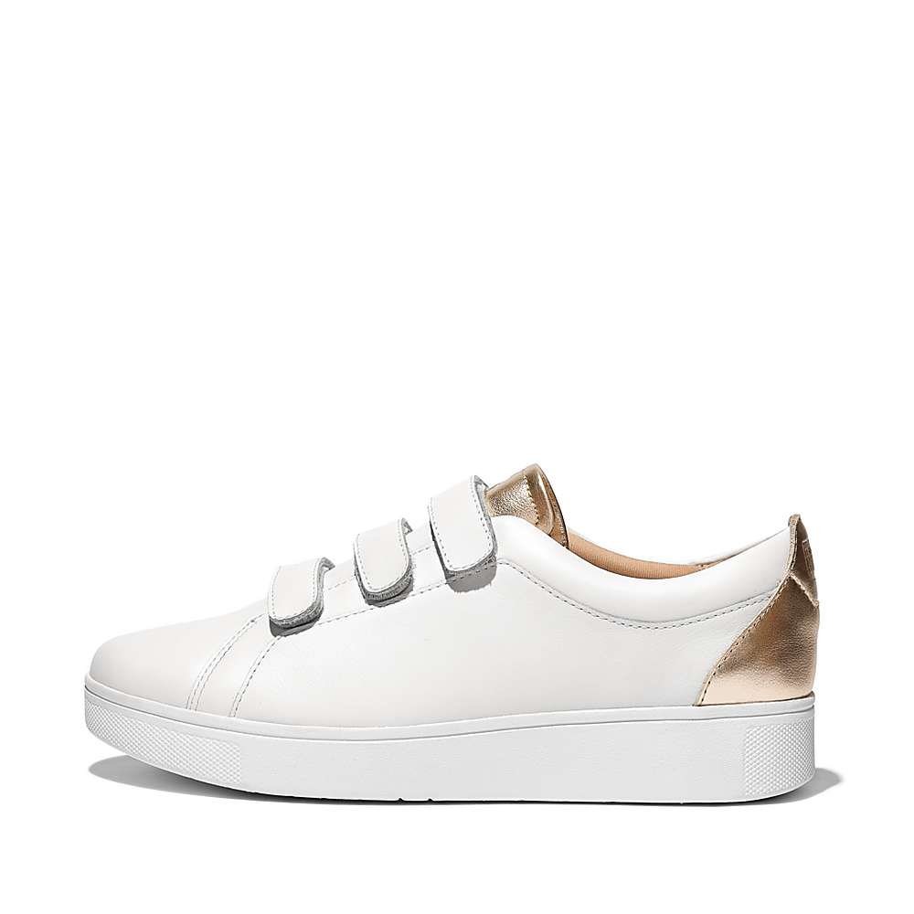 Fitflop RALLY Metallic-Back Leather Strap Naisten Tennarit Valkoinen | FNK-938176