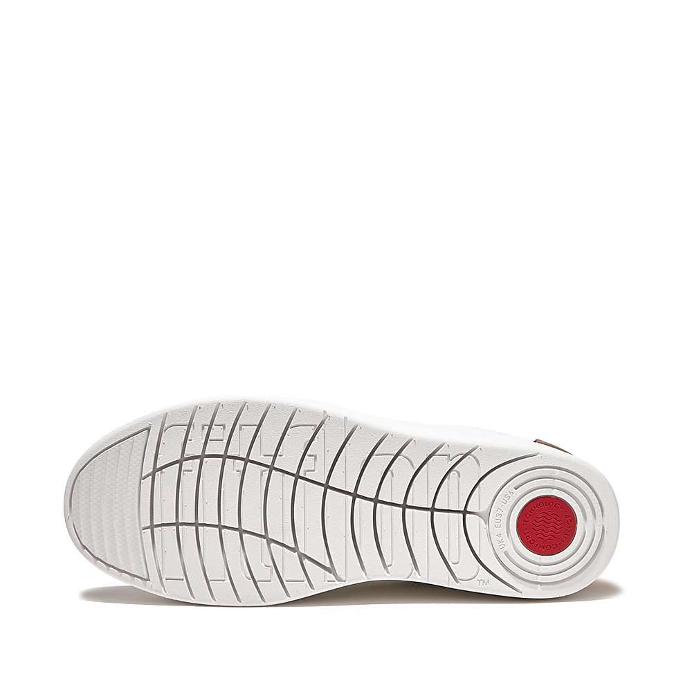 Fitflop RALLY Metallic-Back Leather Strap Naisten Tennarit Valkoinen Pinkki Kultaiset | GFX-573421