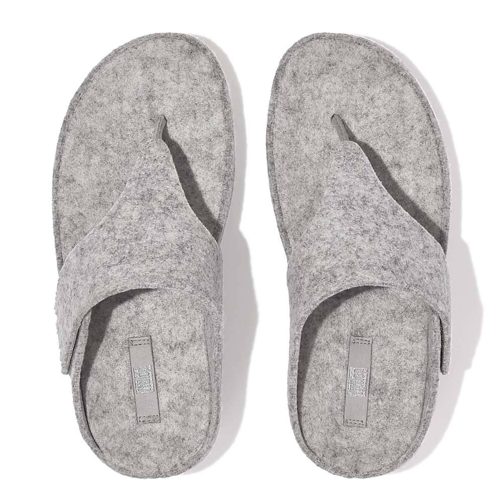 Fitflop SHUV E01 Adjustable Felt Toe-Post Naisten Sandaalit Harmaat | DOB-459863