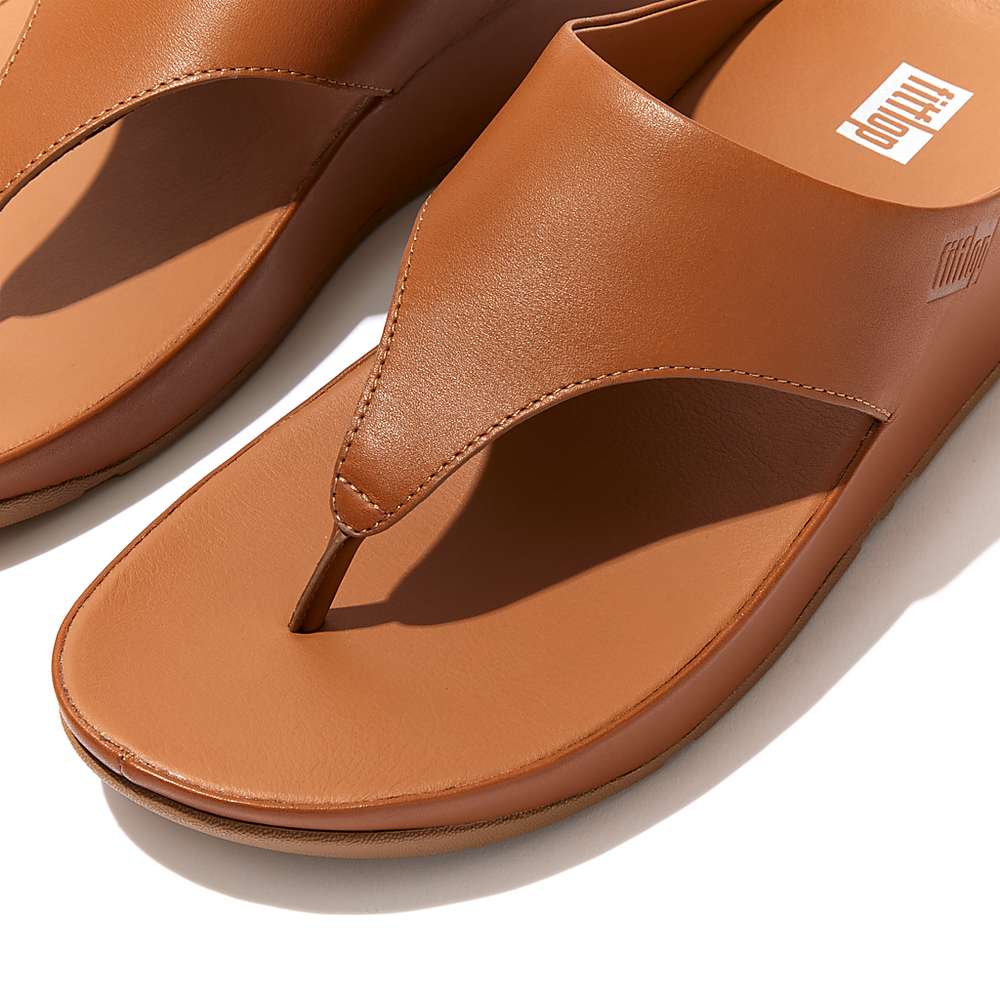 Fitflop SHUV Leather Toe-Post Naisten Sandaalit Vaaleanruskea | OXP-715462