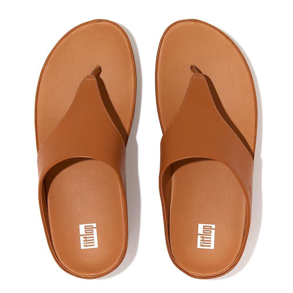 Fitflop SHUV Leather Toe-Post Naisten Sandaalit Vaaleanruskea | OXP-715462