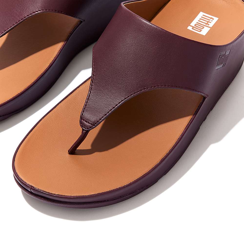 Fitflop SHUV Leather Toe-Post Naisten Sandaalit Viininpunainen | QZB-048253