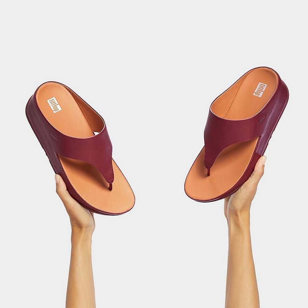 Fitflop SHUV Leather Toe-Post Naisten Sandaalit Viininpunainen | QZB-048253