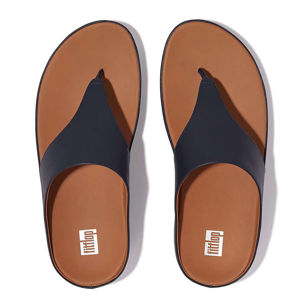 Fitflop SHUV Leather Toe-Post Naisten Sandaalit Laivastonsininen | ZAG-860123