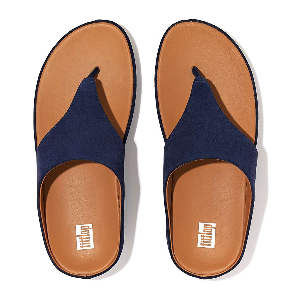 Fitflop SHUV Suede Toe-Post Naisten Sandaalit Laivastonsininen | LVP-217034