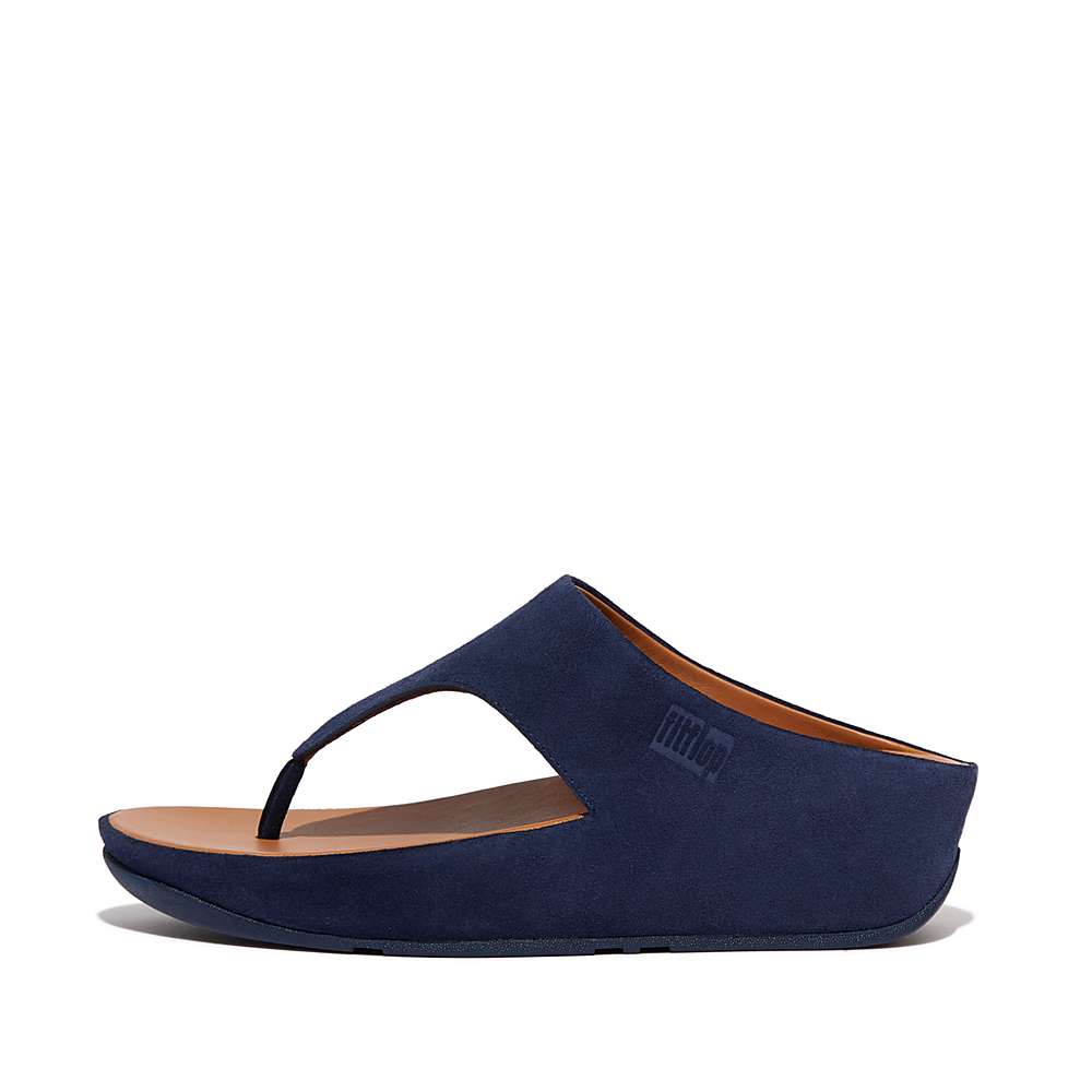 Fitflop SHUV Suede Toe-Post Naisten Sandaalit Laivastonsininen | LVP-217034