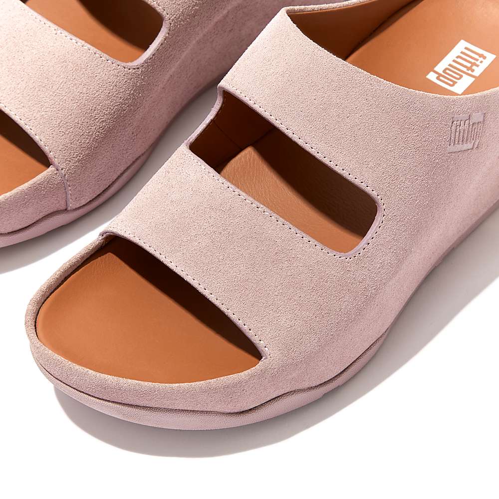 Fitflop SHUV Two-Bar Suede Slides Naisten Sandaalit Pinkki | LZX-958406