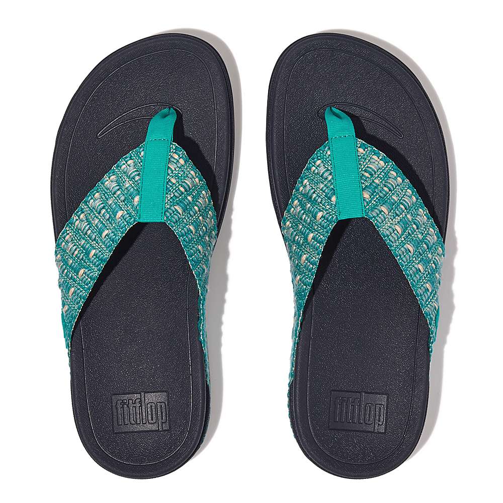 Fitflop SURFA Geo-Webbing Toe-Post Naisten Sandaalit Sininen | KIU-283917