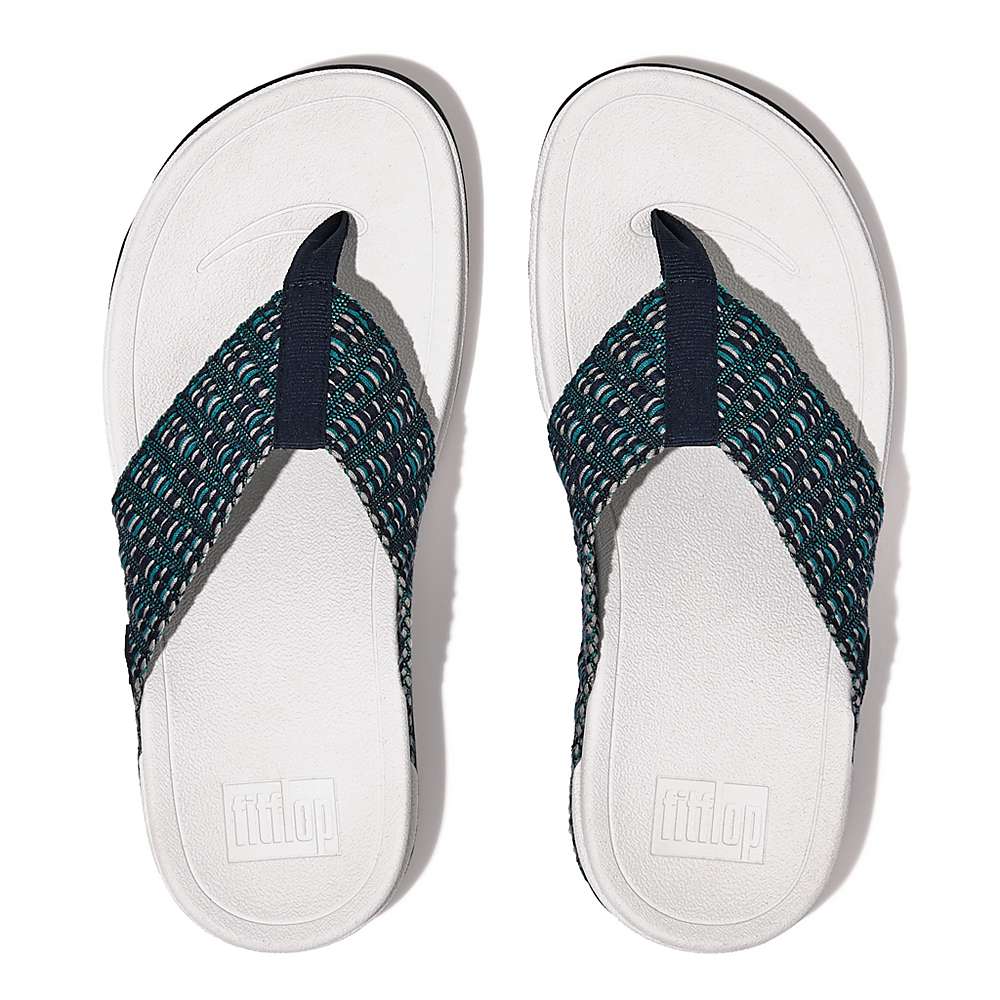 Fitflop SURFA Geo-Webbing Toe-Post Naisten Sandaalit Laivastonsininen | QRV-428065