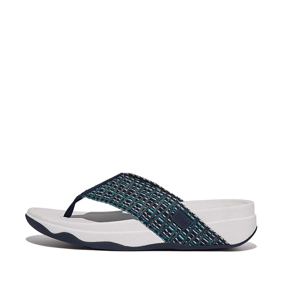 Fitflop SURFA Geo-Webbing Toe-Post Naisten Sandaalit Laivastonsininen | QRV-428065