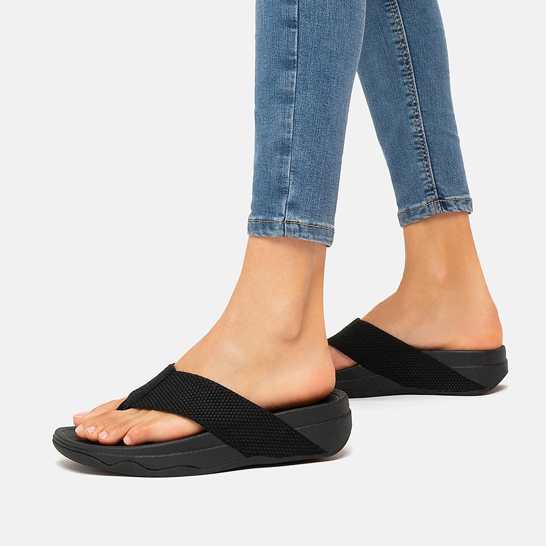 Fitflop SURFA Toe-Post Naisten Sandaalit Mustat | GUD-568243