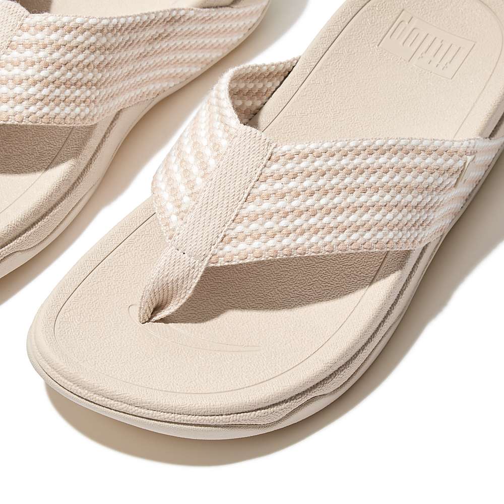 Fitflop SURFA Webbing Toe-Post Naisten Sandaalit Harmaat Beige | BJF-591724