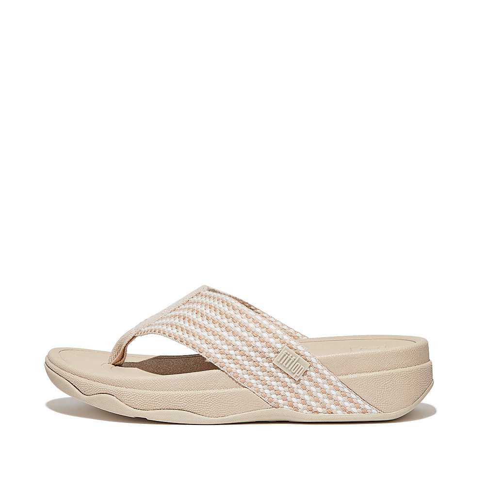 Fitflop SURFA Webbing Toe-Post Naisten Sandaalit Harmaat Beige | BJF-591724