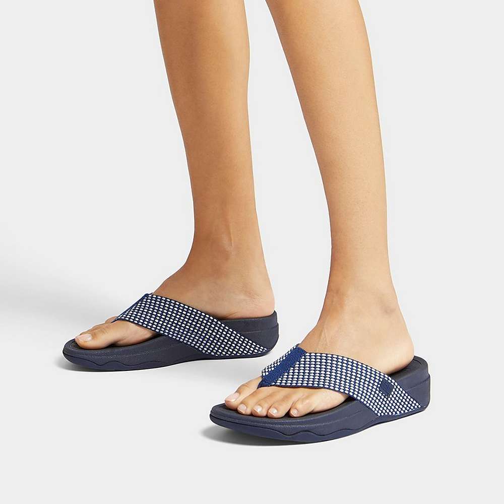 Fitflop SURFA Webbing Toe-Post Naisten Sandaalit Laivastonsininen | EAS-620813