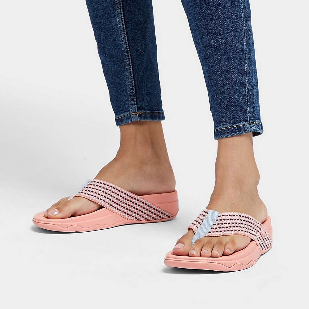 Fitflop SURFA Webbing Toe-Post Naisten Sandaalit Pinkki | VGK-461908