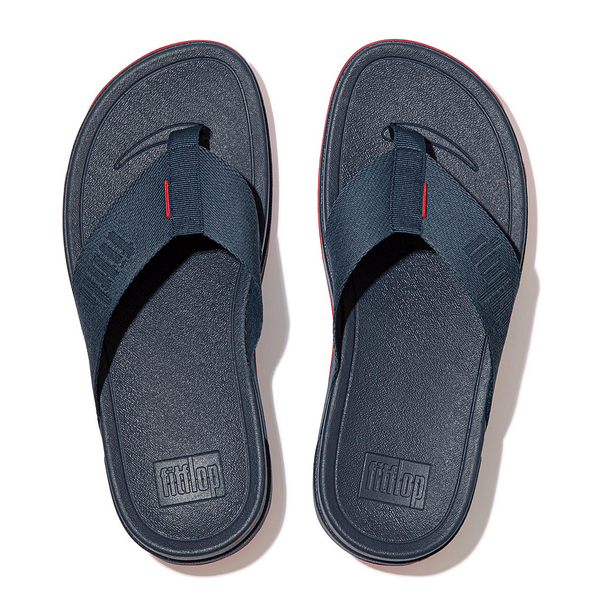 Fitflop SURFA Woven-Logo Toe-Post Naisten Sandaalit Laivastonsininen | AYF-107594