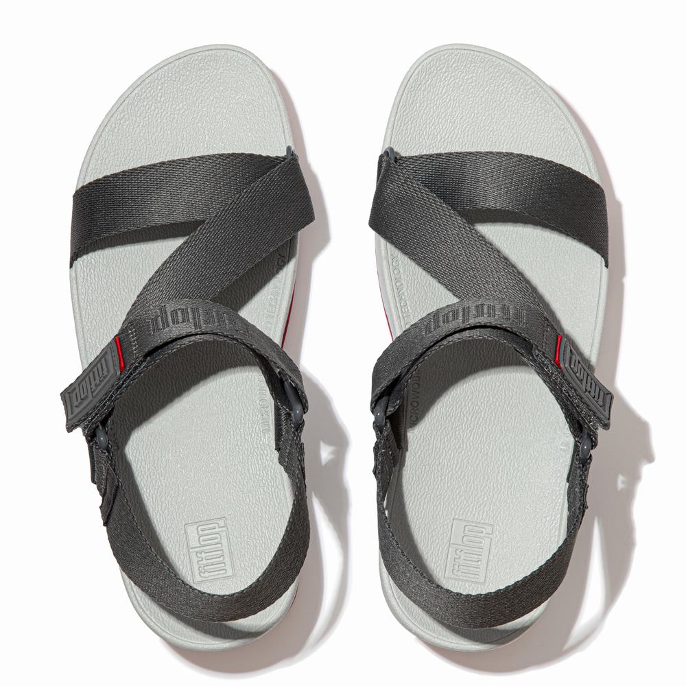 Fitflop SURFA Woven-Logo Z-Strap Naisten Sandaalit Harmaat | CZM-234791