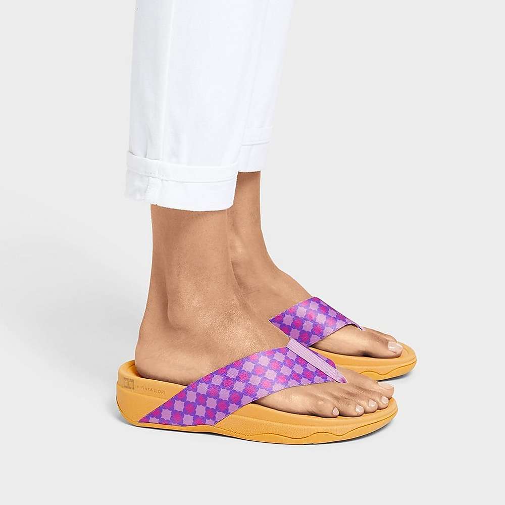 Fitflop SURFA X Yinka Ilori Toe-Post Naisten Sandaalit Violetit | VUT-341806