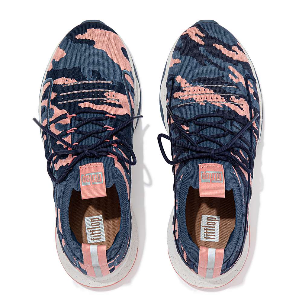 Fitflop VITAMIN FF E01 Camo Knit Sports Naisten Tennarit Laivastonsininen | MCD-139540