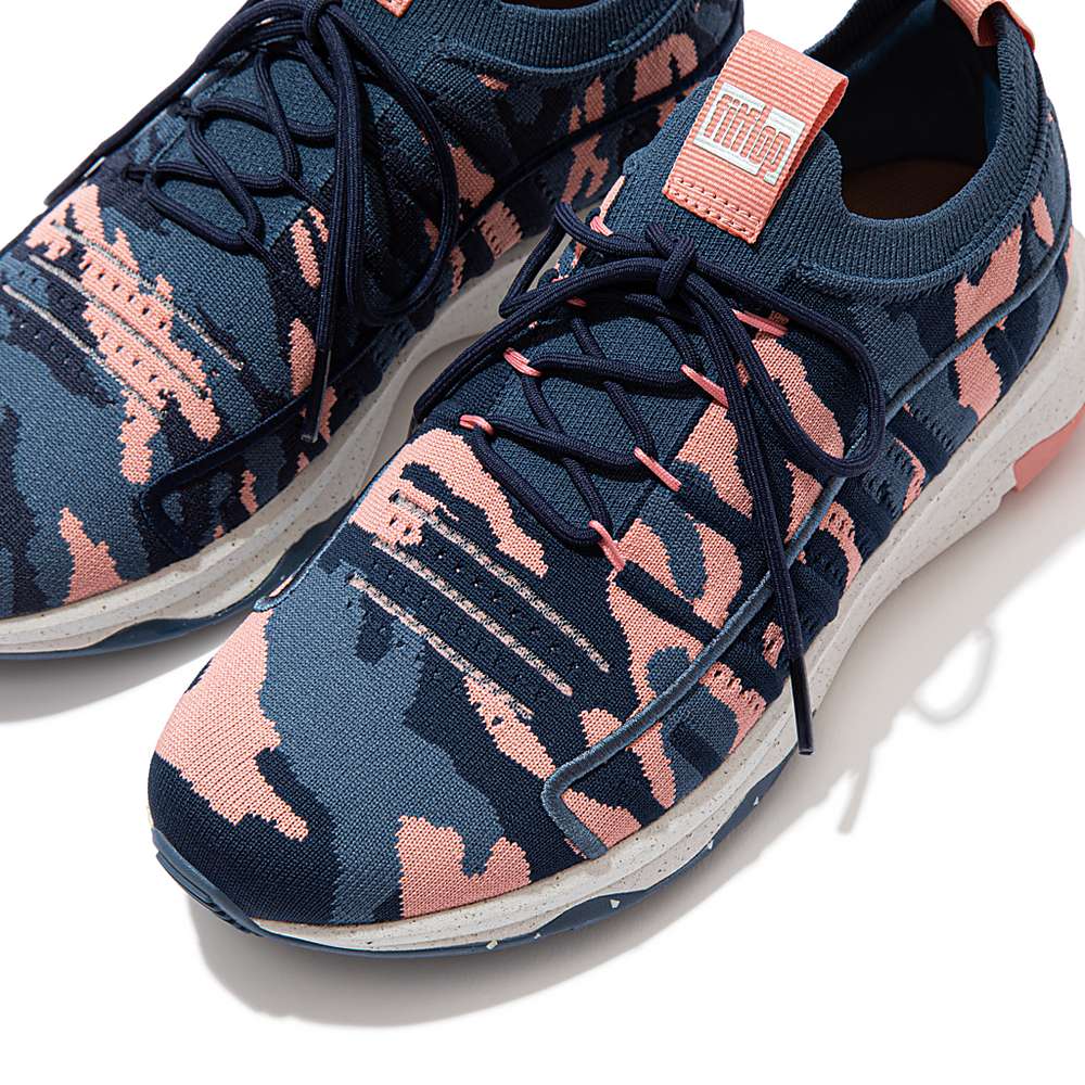 Fitflop VITAMIN FF E01 Camo Knit Sports Naisten Tennarit Laivastonsininen | MCD-139540