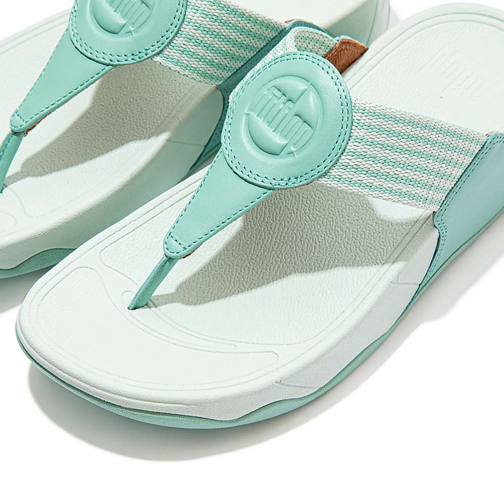 Fitflop WALKSTAR Finestripe Toe-Post Naisten Sandaalit Vihreä | YFB-072693